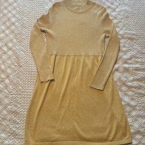 Yellow Free People Glitter Knit Dress